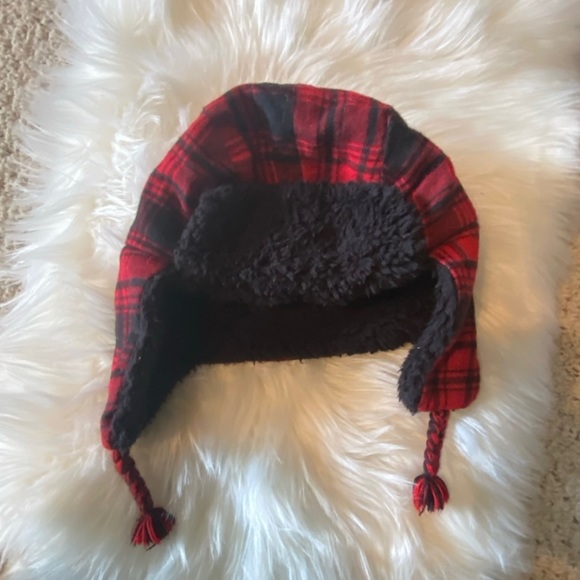 BOYS RED BUFFALO PLAID WINTER HAT - Picture 1 of 8